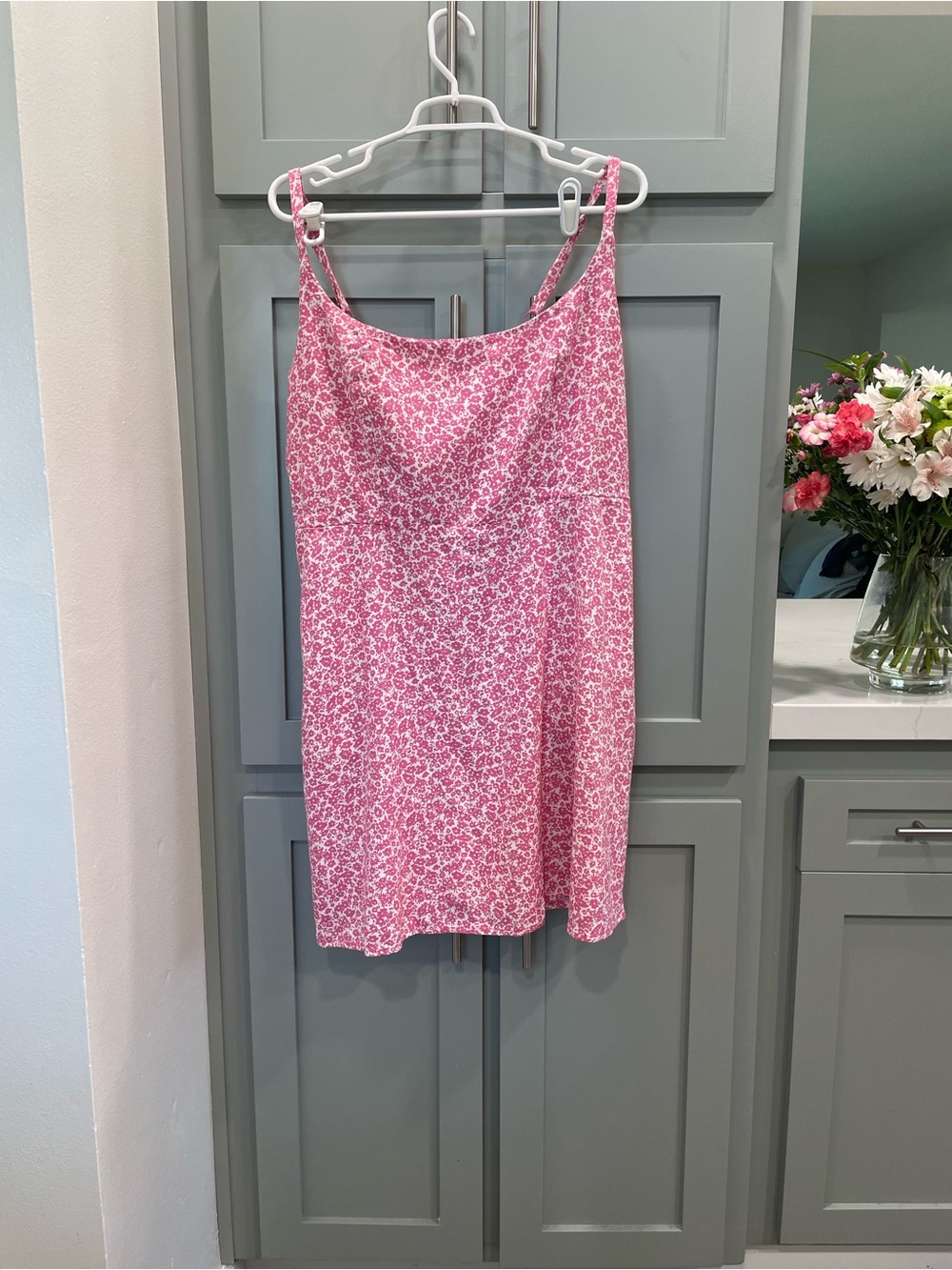 Old Navy Pink linen Floral Mini Dress